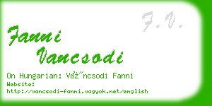 fanni vancsodi business card